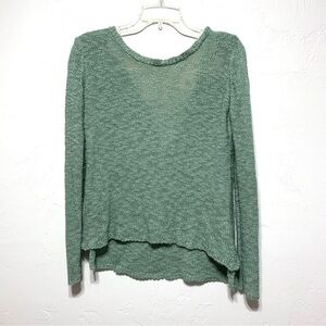 Pink Republic Open Knit Long Sleeve Round Neck Sweater Teal Blue size Small